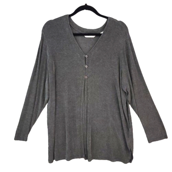 Preston & York Sweaters - Preston & York Women's XL Slinky Knit Cardigan Grey